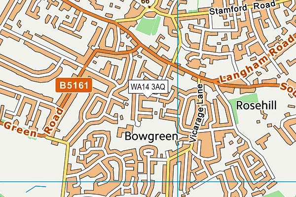 WA14 3AQ map - OS VectorMap District (Ordnance Survey)