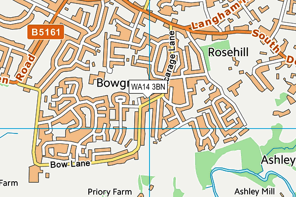 WA14 3BN map - OS VectorMap District (Ordnance Survey) WA14 3BN map - OS VectorMap District (Ordnance Survey)