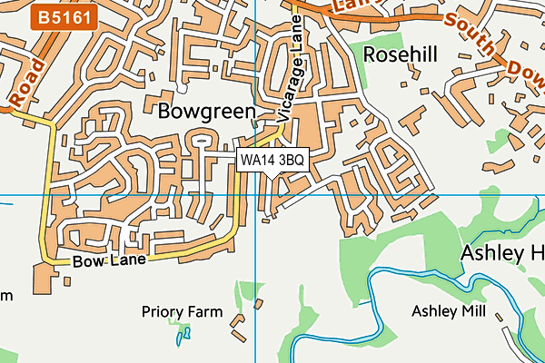 WA14 3BQ map - OS VectorMap District (Ordnance Survey) WA14 3BQ map - OS VectorMap District (Ordnance Survey)