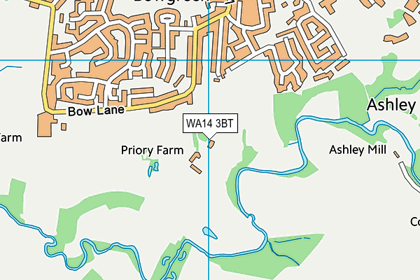 WA14 3BT map - OS VectorMap District (Ordnance Survey) WA14 3BT map - OS VectorMap District (Ordnance Survey)