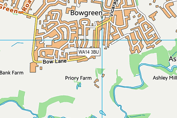 WA14 3BU map - OS VectorMap District (Ordnance Survey)