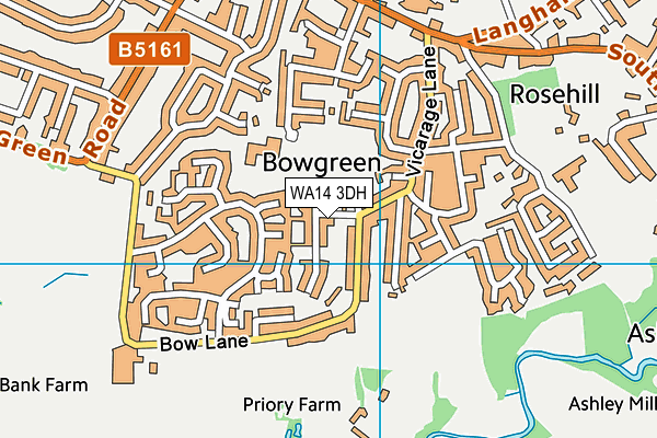 WA14 3DH map - OS VectorMap District (Ordnance Survey) WA14 3DH map - OS VectorMap District (Ordnance Survey)