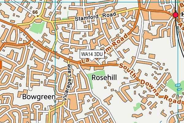 WA14 3DU map - OS VectorMap District (Ordnance Survey) WA14 3DU map - OS VectorMap District (Ordnance Survey)