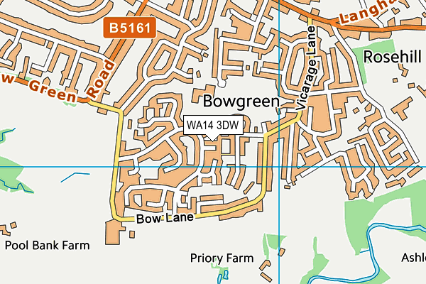 WA14 3DW map - OS VectorMap District (Ordnance Survey) WA14 3DW map - OS VectorMap District (Ordnance Survey)