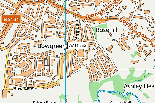 WA14 3ES map - OS VectorMap District (Ordnance Survey) WA14 3ES map - OS VectorMap District (Ordnance Survey)