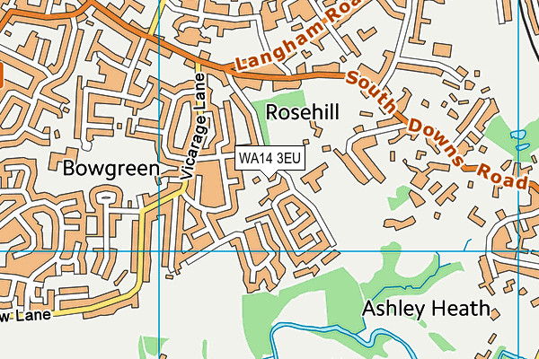 WA14 3EU map - OS VectorMap District (Ordnance Survey) WA14 3EU map - OS VectorMap District (Ordnance Survey)