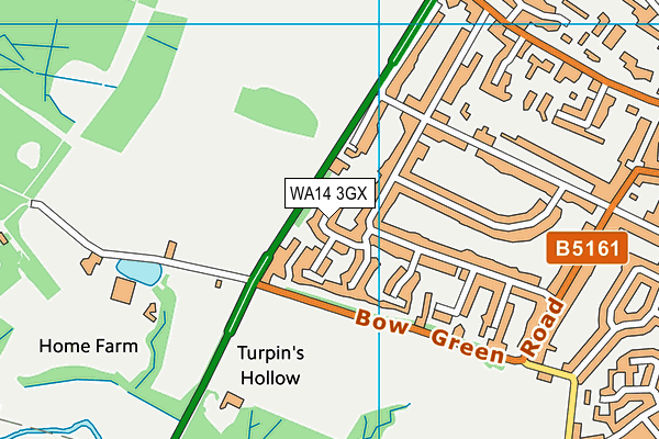 WA14 3GX map - OS VectorMap District (Ordnance Survey) WA14 3GX map - OS VectorMap District (Ordnance Survey)