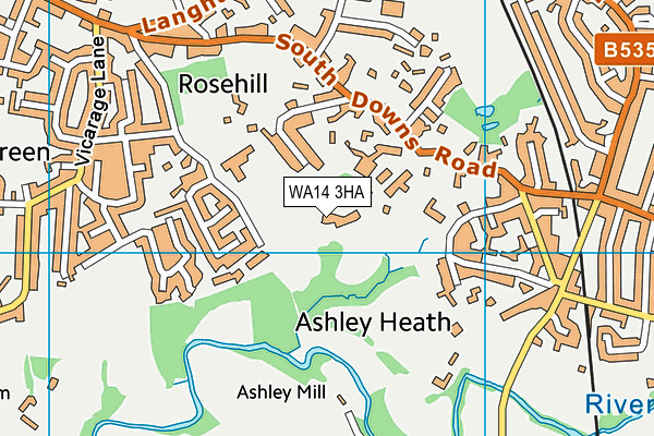 WA14 3HA map - OS VectorMap District (Ordnance Survey) WA14 3HA map - OS VectorMap District (Ordnance Survey)