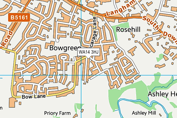 WA14 3HJ map - OS VectorMap District (Ordnance Survey) WA14 3HJ map - OS VectorMap District (Ordnance Survey)