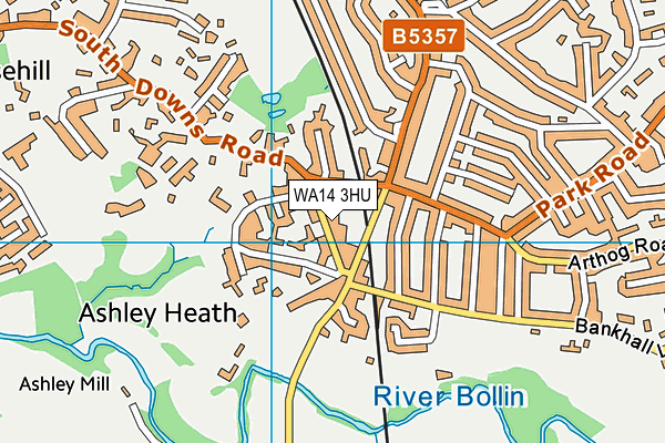 WA14 3HU map - OS VectorMap District (Ordnance Survey) WA14 3HU map - OS VectorMap District (Ordnance Survey)
