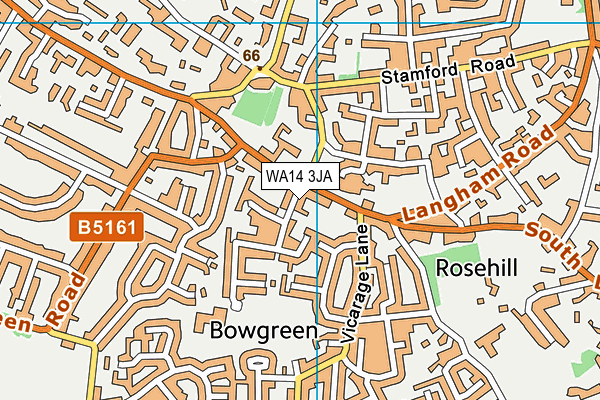 WA14 3JA map - OS VectorMap District (Ordnance Survey) WA14 3JA map - OS VectorMap District (Ordnance Survey)