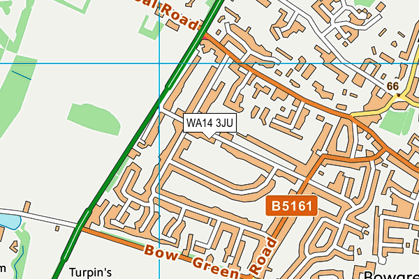 WA14 3JU map - OS VectorMap District (Ordnance Survey) WA14 3JU map - OS VectorMap District (Ordnance Survey)