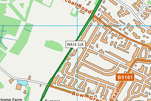 WA14 3JX map - OS VectorMap District (Ordnance Survey) WA14 3JX map - OS VectorMap District (Ordnance Survey)