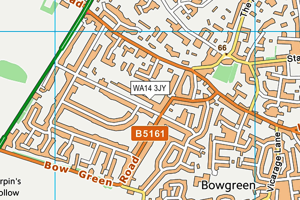 WA14 3JY map - OS VectorMap District (Ordnance Survey) WA14 3JY map - OS VectorMap District (Ordnance Survey)