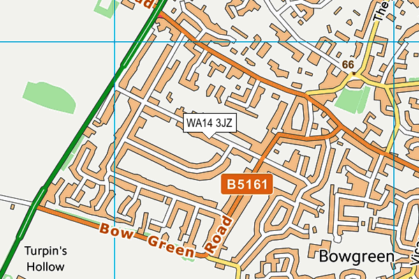 WA14 3JZ map - OS VectorMap District (Ordnance Survey) WA14 3JZ map - OS VectorMap District (Ordnance Survey)