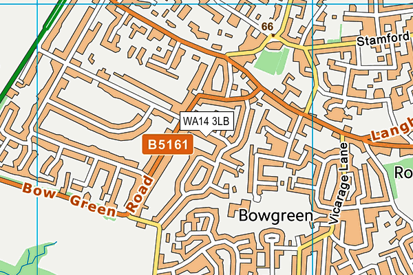 WA14 3LB map - OS VectorMap District (Ordnance Survey) WA14 3LB map - OS VectorMap District (Ordnance Survey)