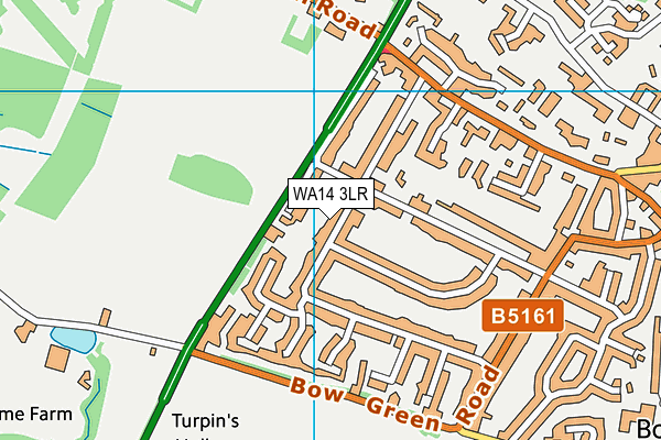 WA14 3LR map - OS VectorMap District (Ordnance Survey) WA14 3LR map - OS VectorMap District (Ordnance Survey)