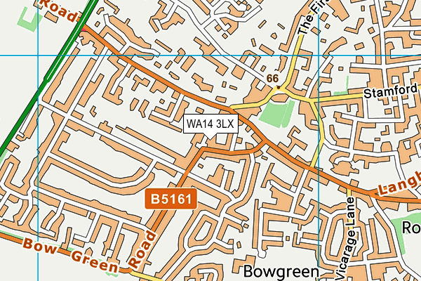 WA14 3LX map - OS VectorMap District (Ordnance Survey) WA14 3LX map - OS VectorMap District (Ordnance Survey)