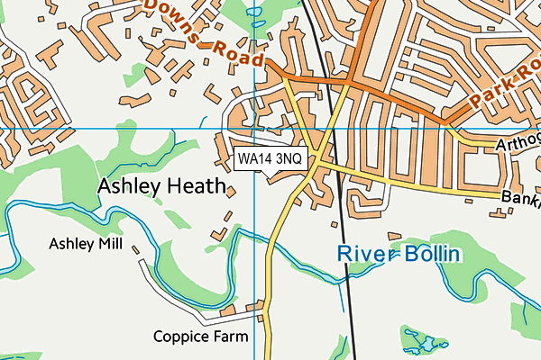 WA14 3NQ map - OS VectorMap District (Ordnance Survey) WA14 3NQ map - OS VectorMap District (Ordnance Survey)
