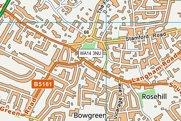 WA14 3NU map - OS VectorMap District (Ordnance Survey)