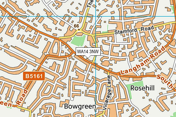 WA14 3NW map - OS VectorMap District (Ordnance Survey) WA14 3NW map - OS VectorMap District (Ordnance Survey)