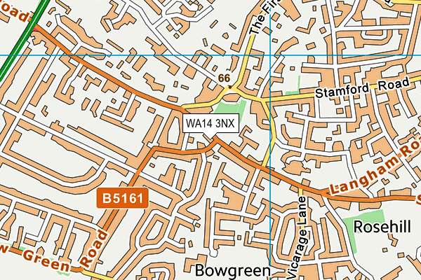 WA14 3NX map - OS VectorMap District (Ordnance Survey) WA14 3NX map - OS VectorMap District (Ordnance Survey)