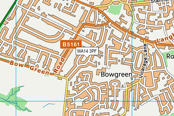 WA14 3PF map - OS VectorMap District (Ordnance Survey) WA14 3PF map - OS VectorMap District (Ordnance Survey)