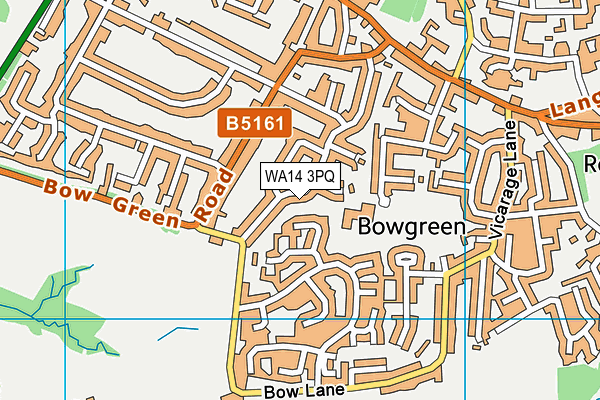 WA14 3PQ map - OS VectorMap District (Ordnance Survey) WA14 3PQ map - OS VectorMap District (Ordnance Survey)