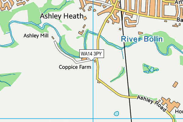 WA14 3PY map - OS VectorMap District (Ordnance Survey)