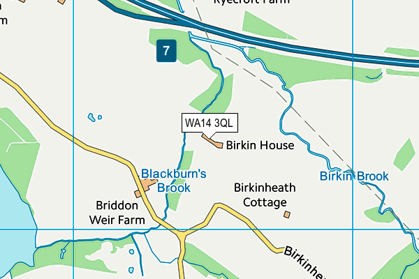 WA14 3QL map - OS VectorMap District (Ordnance Survey) WA14 3QL map - OS VectorMap District (Ordnance Survey)