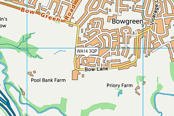 WA14 3QP map - OS VectorMap District (Ordnance Survey) WA14 3QP map - OS VectorMap District (Ordnance Survey)