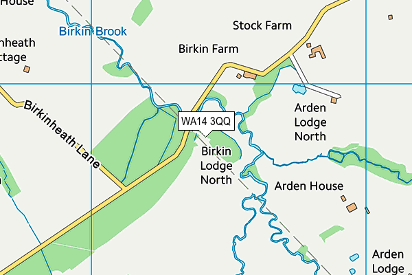 WA14 3QQ map - OS VectorMap District (Ordnance Survey) WA14 3QQ map - OS VectorMap District (Ordnance Survey)