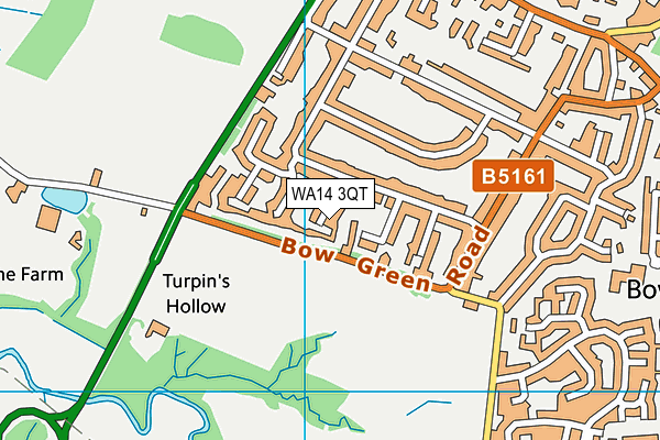 WA14 3QT map - OS VectorMap District (Ordnance Survey) WA14 3QT map - OS VectorMap District (Ordnance Survey)