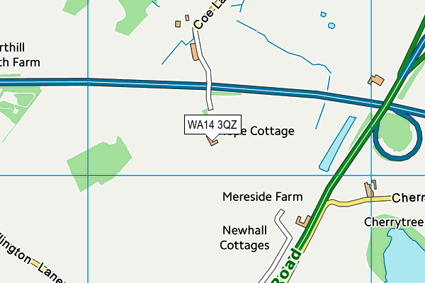 WA14 3QZ map - OS VectorMap District (Ordnance Survey)