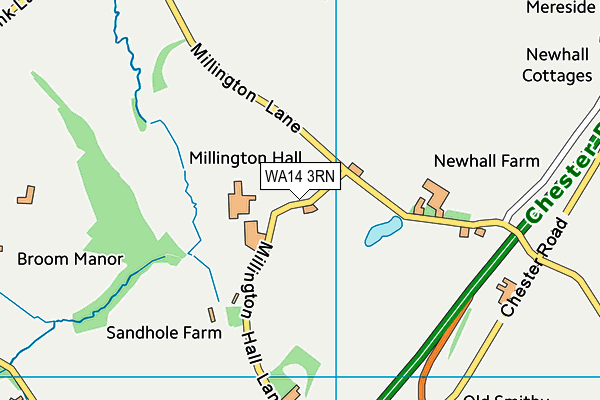 WA14 3RN map - OS VectorMap District (Ordnance Survey)