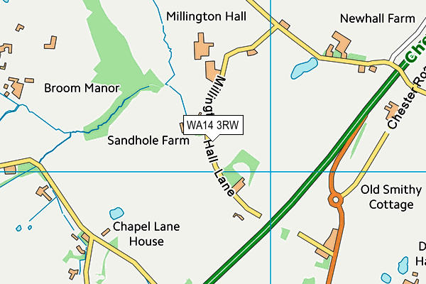 WA14 3RW map - OS VectorMap District (Ordnance Survey) WA14 3RW map - OS VectorMap District (Ordnance Survey)