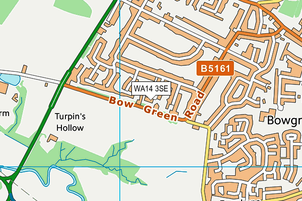 WA14 3SE map - OS VectorMap District (Ordnance Survey) WA14 3SE map - OS VectorMap District (Ordnance Survey)