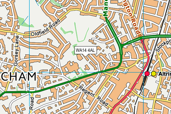 WA14 4AL map - OS VectorMap District (Ordnance Survey) WA14 4AL map - OS VectorMap District (Ordnance Survey)