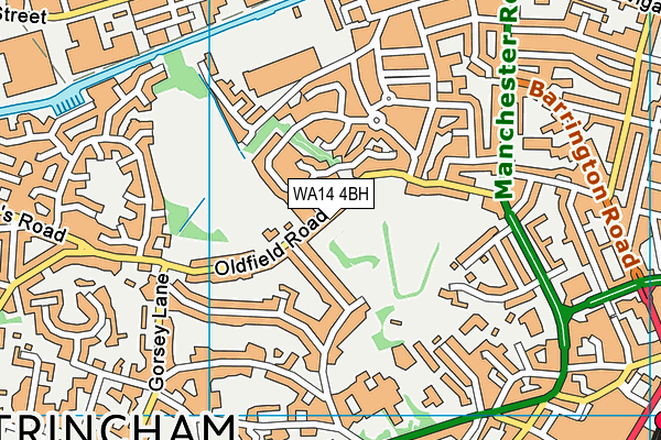 WA14 4BH map - OS VectorMap District (Ordnance Survey) WA14 4BH map - OS VectorMap District (Ordnance Survey)