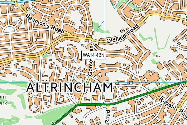 WA14 4BN map - OS VectorMap District (Ordnance Survey) WA14 4BN map - OS VectorMap District (Ordnance Survey)