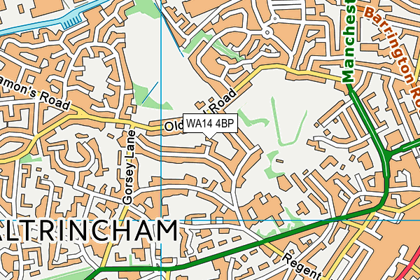 WA14 4BP map - OS VectorMap District (Ordnance Survey) WA14 4BP map - OS VectorMap District (Ordnance Survey)
