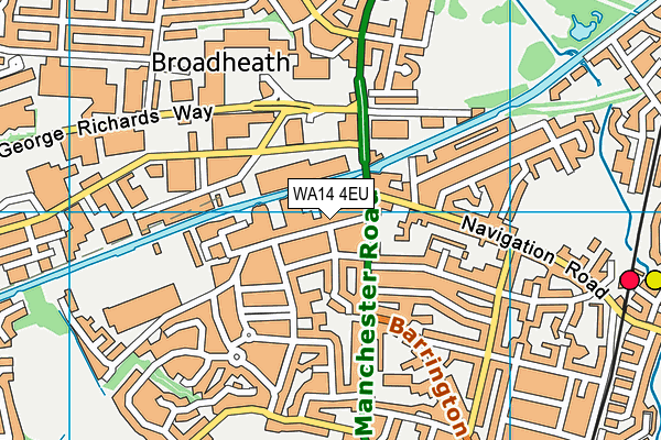 WA14 4EU map - OS VectorMap District (Ordnance Survey) WA14 4EU map - OS VectorMap District (Ordnance Survey)
