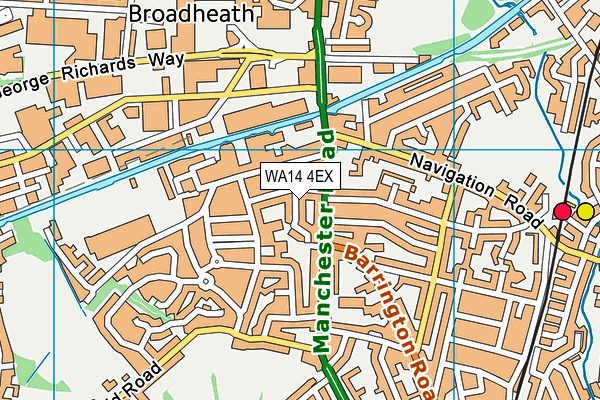 WA14 4EX map - OS VectorMap District (Ordnance Survey) WA14 4EX map - OS VectorMap District (Ordnance Survey)