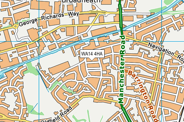 WA14 4HA map - OS VectorMap District (Ordnance Survey) WA14 4HA map - OS VectorMap District (Ordnance Survey)