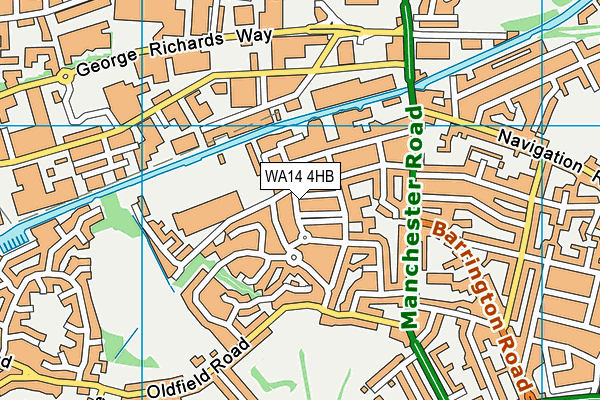 WA14 4HB map - OS VectorMap District (Ordnance Survey) WA14 4HB map - OS VectorMap District (Ordnance Survey)