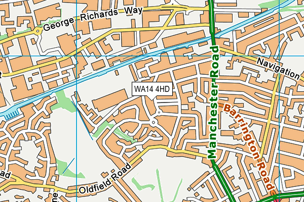 WA14 4HD map - OS VectorMap District (Ordnance Survey) WA14 4HD map - OS VectorMap District (Ordnance Survey)