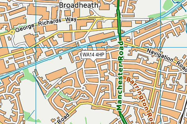 WA14 4HP map - OS VectorMap District (Ordnance Survey) WA14 4HP map - OS VectorMap District (Ordnance Survey)