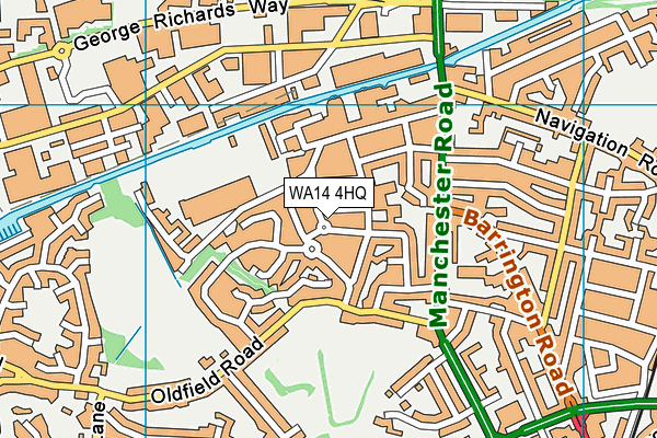 WA14 4HQ map - OS VectorMap District (Ordnance Survey) WA14 4HQ map - OS VectorMap District (Ordnance Survey)