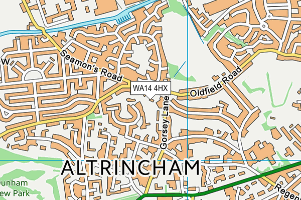 WA14 4HX map - OS VectorMap District (Ordnance Survey) WA14 4HX map - OS VectorMap District (Ordnance Survey)