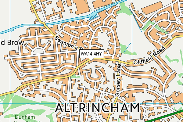 WA14 4HY map - OS VectorMap District (Ordnance Survey)